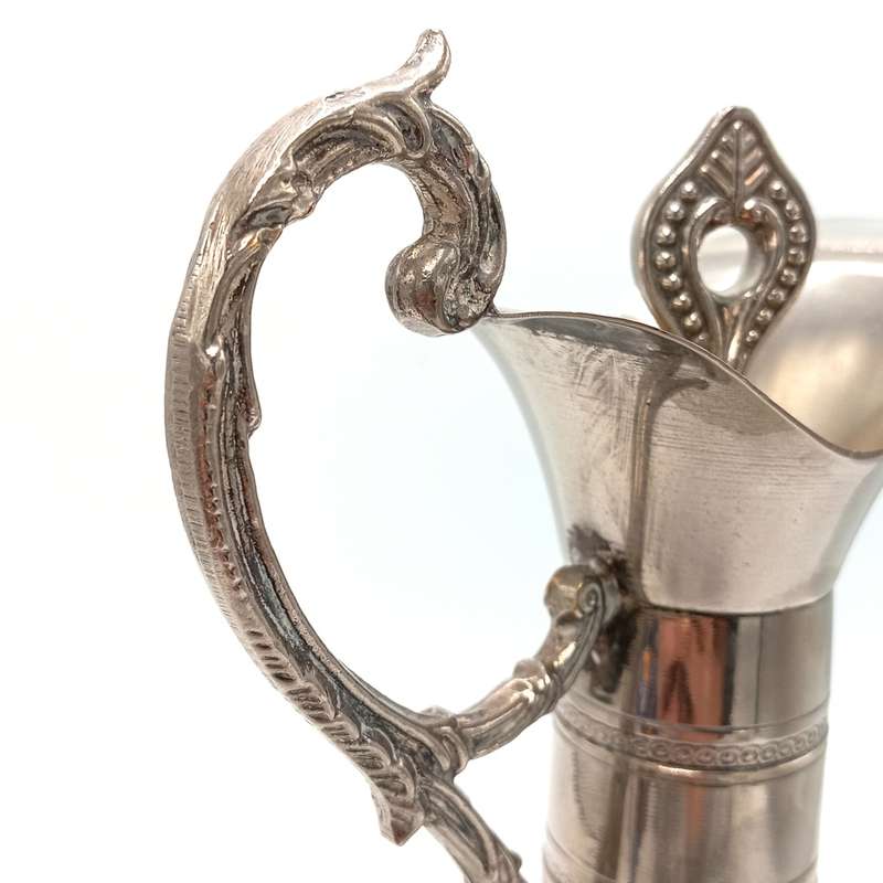 Vintage glass sherry decanter with silverplated top