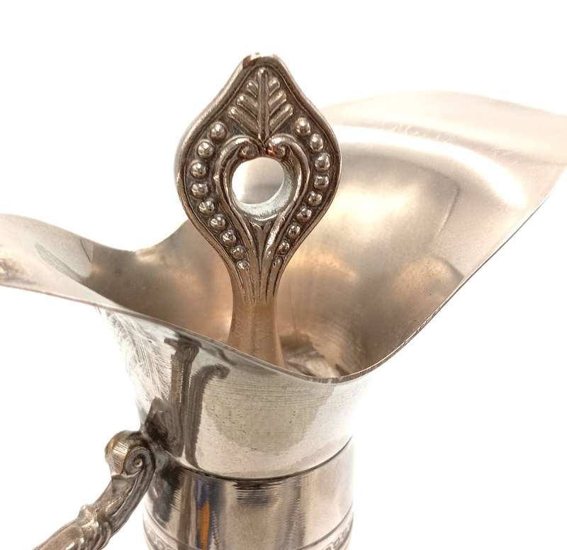 Vintage glass sherry decanter with silverplated top