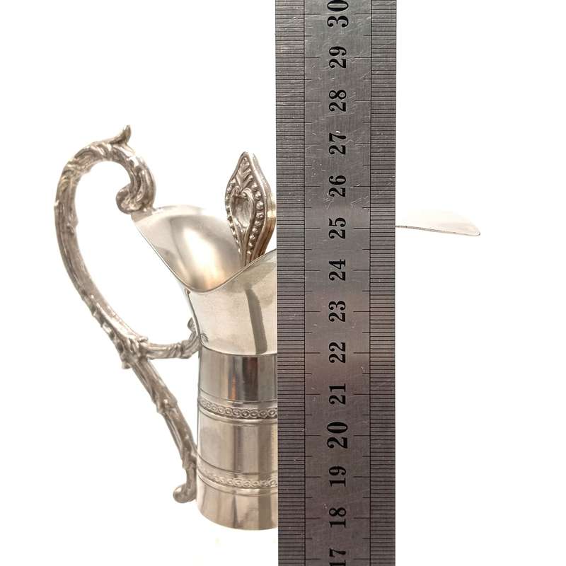 Vintage glass sherry decanter with silverplated top