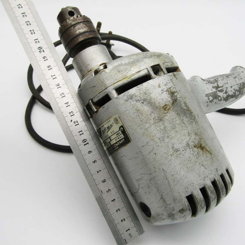 Vintage Dyno-Mite electric drill with Speed Reducer attachment - working - switch replaced