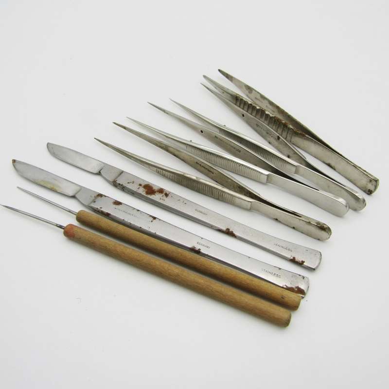 Old Military dissecting kit in pouch