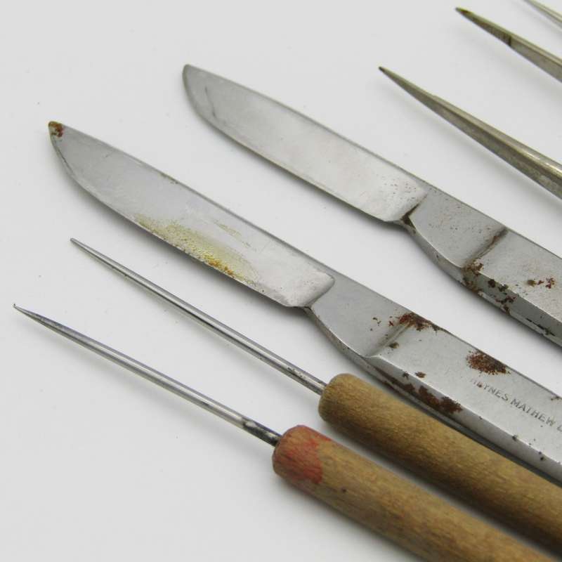 Old Military dissecting kit in pouch