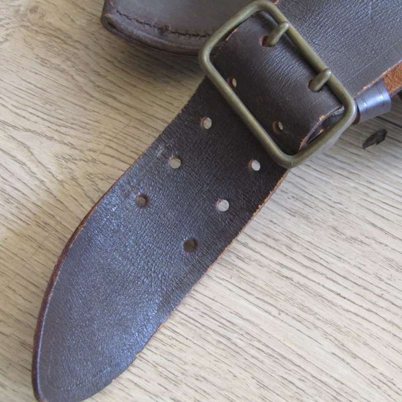 Old SA Police Sam Browne leather belt with gun holster