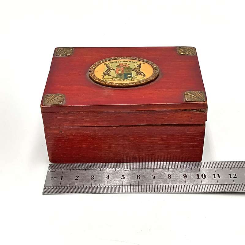 Vintage United South Africa wooden trinket box