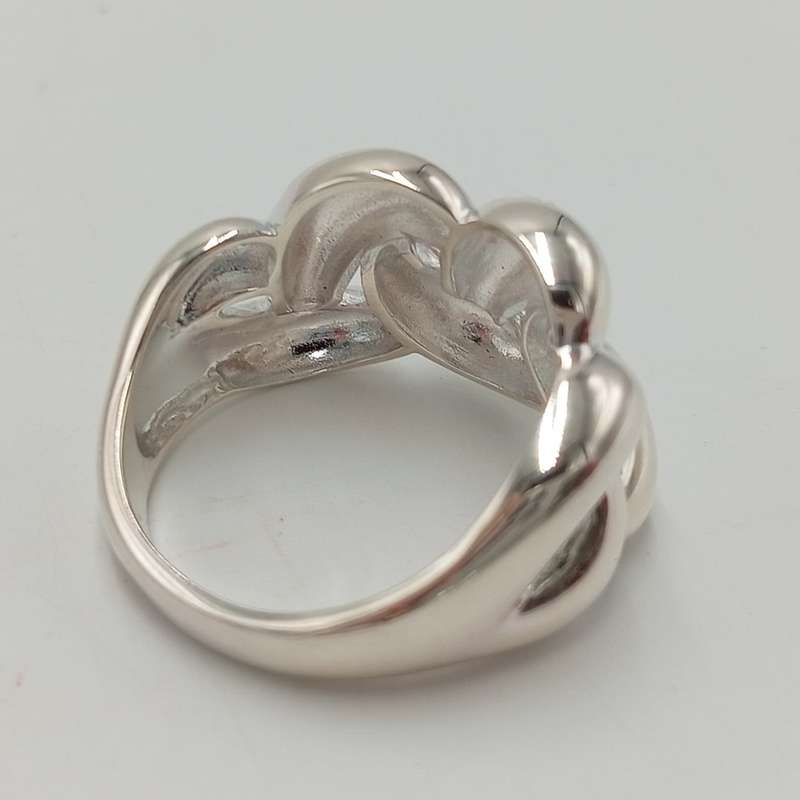 Beautiful braid design sterling silver ring - size T - 7.5g