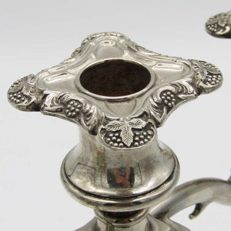 Beautiful silverplated 3 - arm candlestick