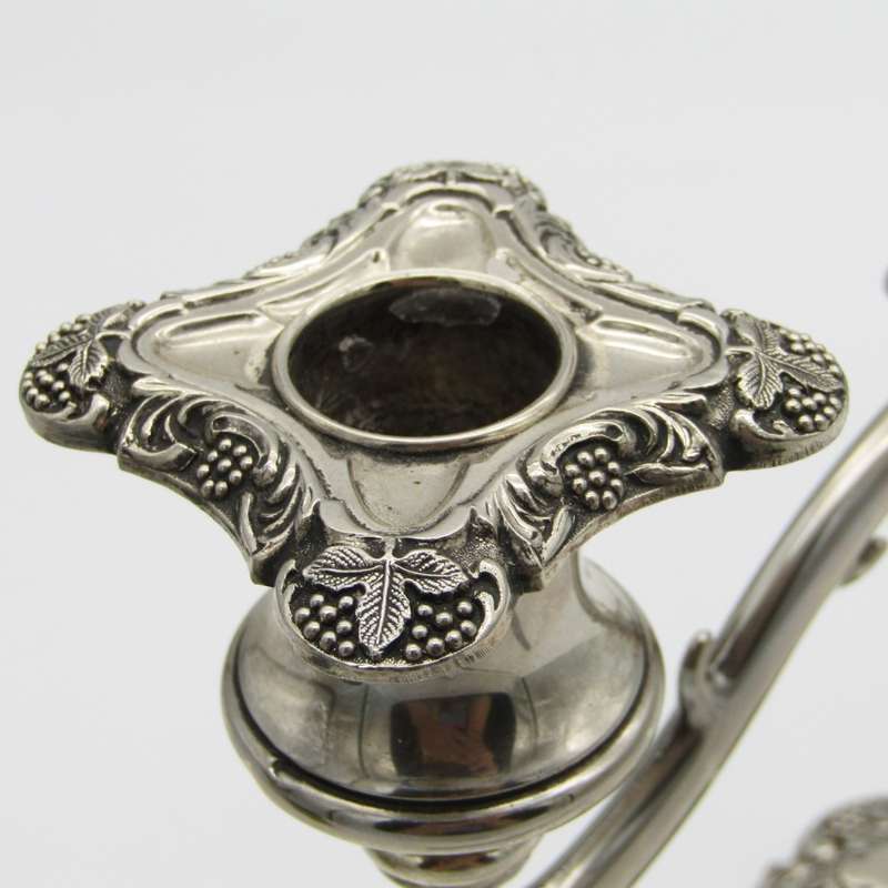 Beautiful silverplated 3 - arm candlestick