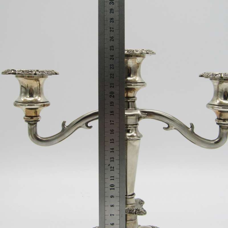 Beautiful silverplated 3 - arm candlestick
