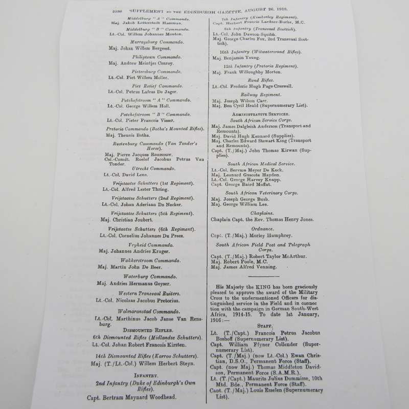 WW1 1914-15 Star to D.S.O recipient Captain A.J.C Joubert, Brands Free State Rifles