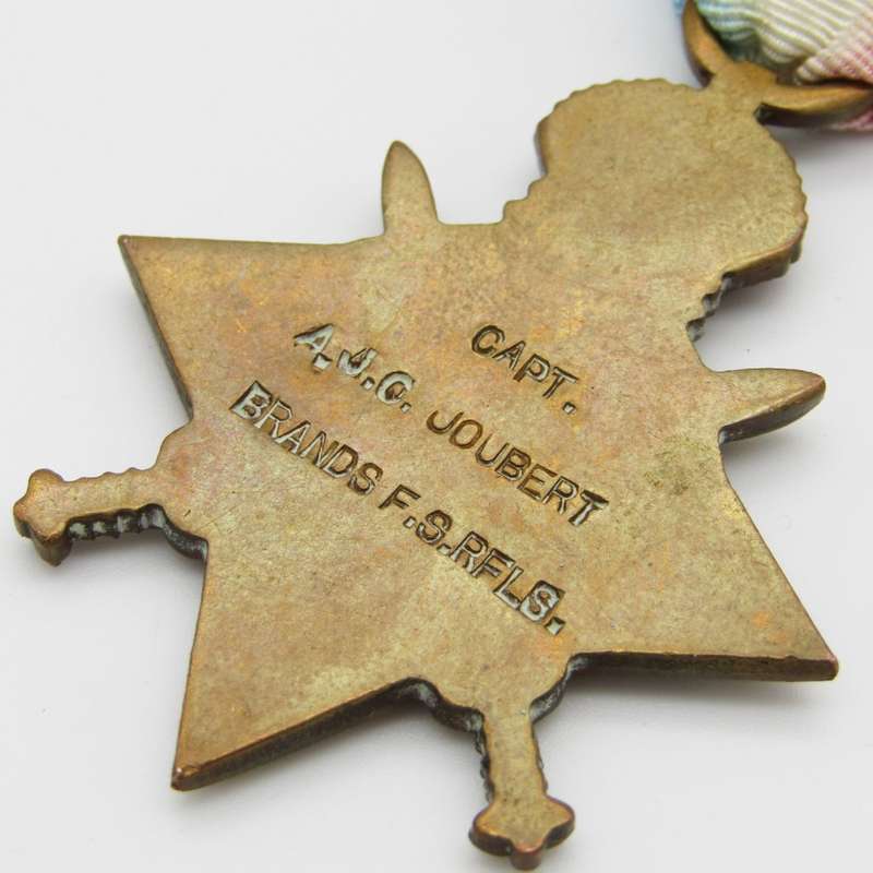 WW1 1914-15 Star to D.S.O recipient Captain A.J.C Joubert, Brands Free State Rifles