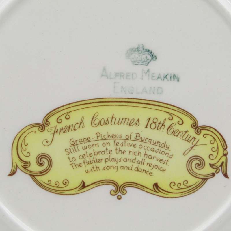 Alfred Meakin French Costumes 18th Century porcelain plate