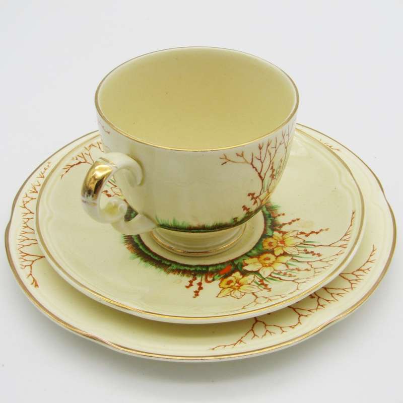 Crown Devon Springwood porcelain trio