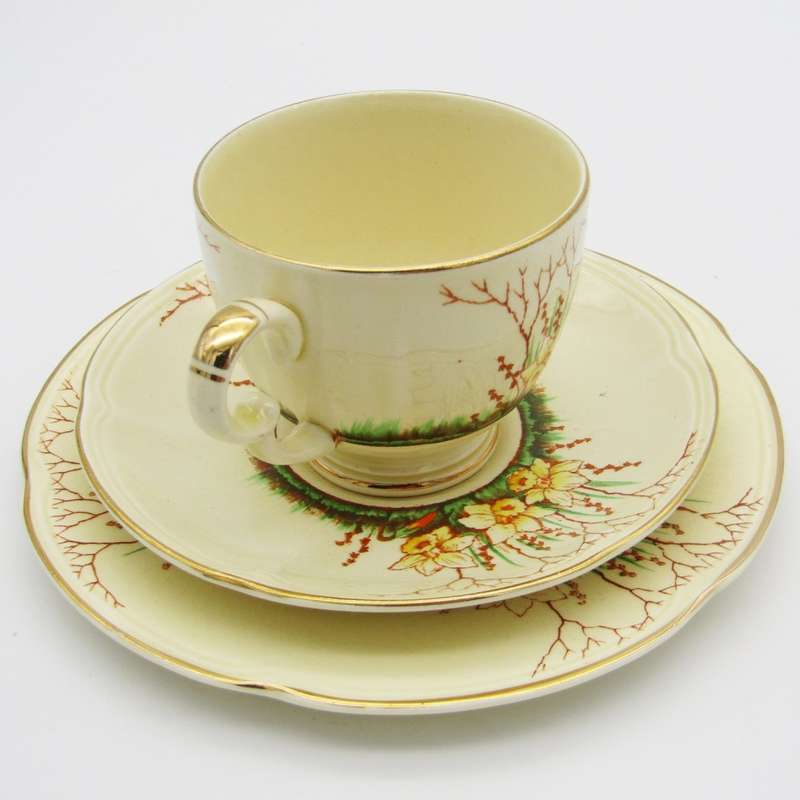 Crown Devon Springwood porcelain trio