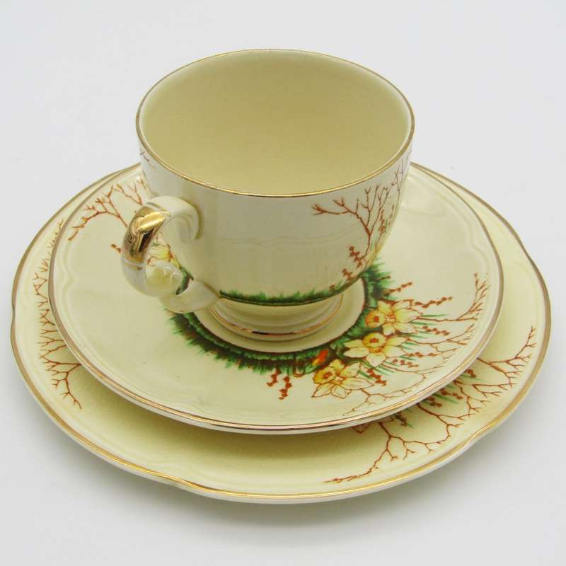 Crown Devon Springwood porcelain trio