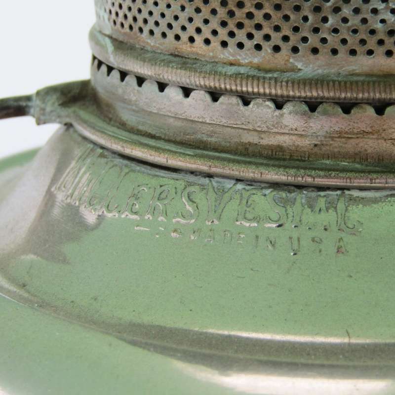 Vintage Millers Vestal Oil lamp with glass shade and funnel