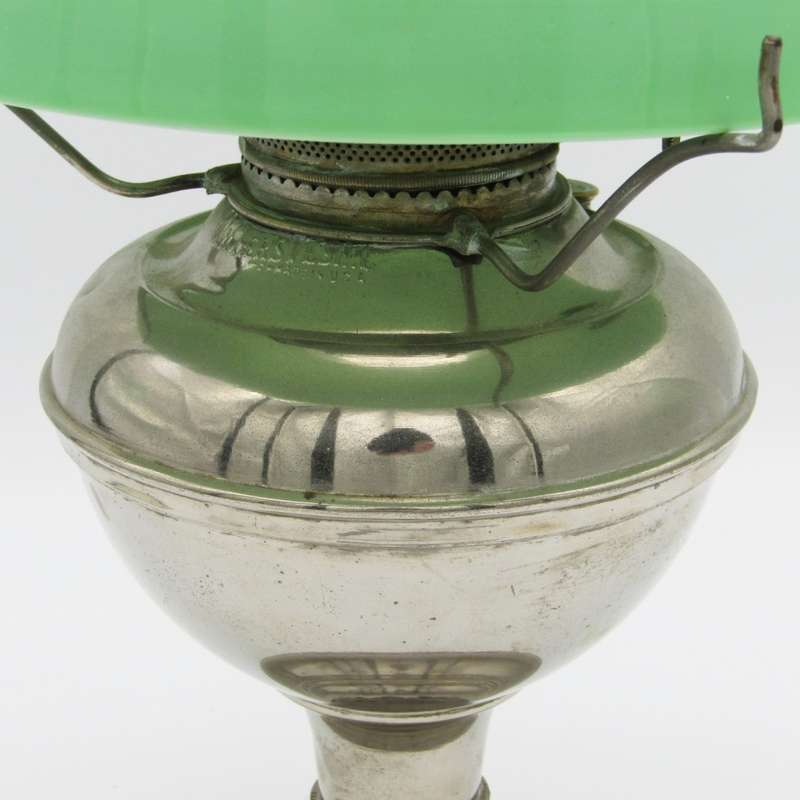 Vintage Millers Vestal Oil lamp with glass shade and funnel