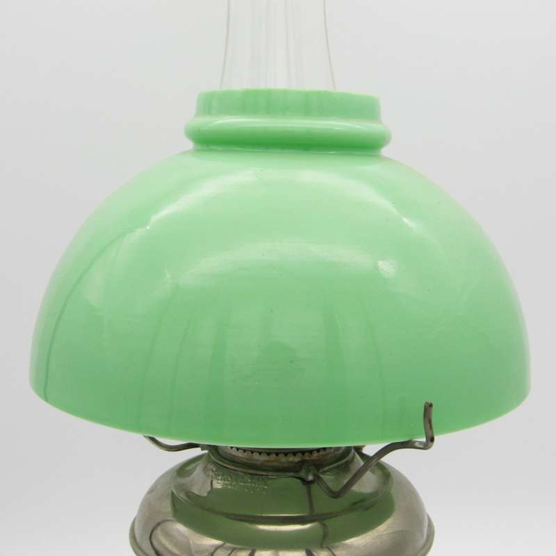 Vintage Millers Vestal Oil lamp with glass shade and funnel