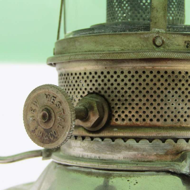 Vintage Millers Vestal Oil lamp with glass shade and funnel