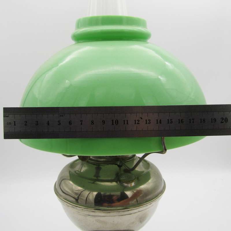 Vintage Millers Vestal Oil lamp with glass shade and funnel