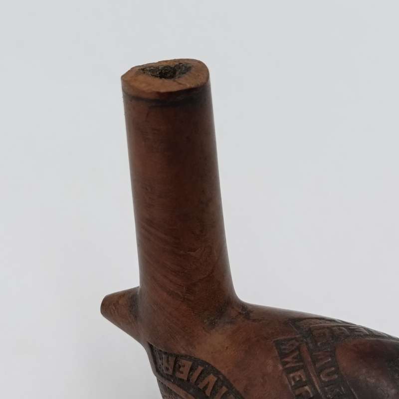 Beautiful Orange Free State carved smoking pipe bowl with letter saying who it belonged to
