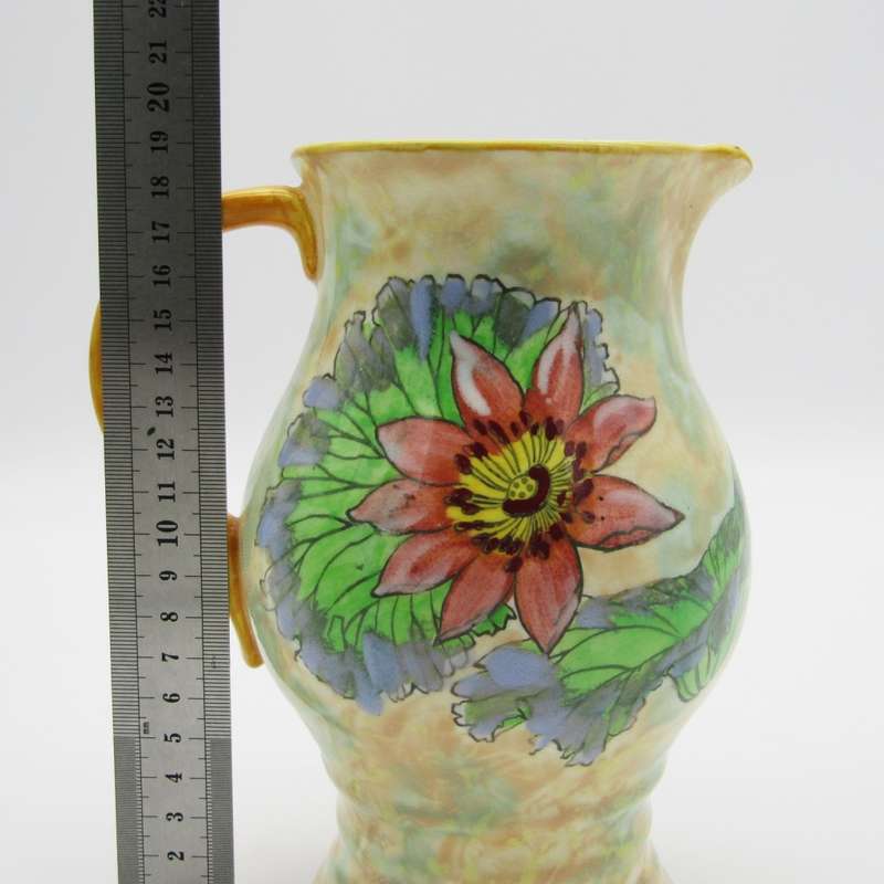 Vintage Royal Doulton Porcelain pitcher with flower design - fine hairline cracks - Height 19 cm