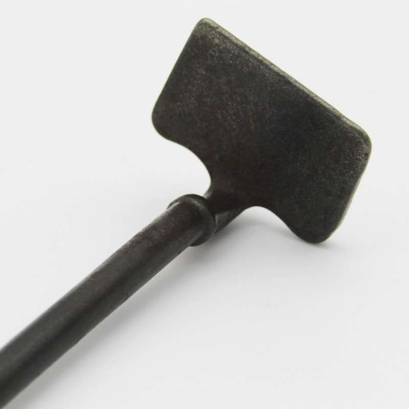 Antique miniature cast iron rake and garden hoe
