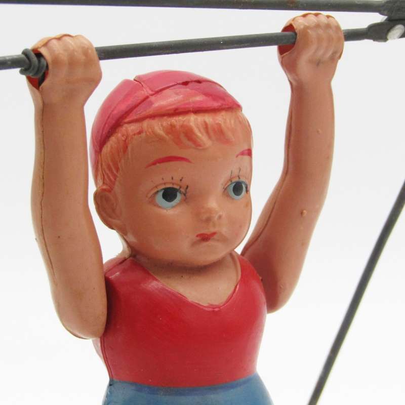 Vintage mechanical gymnast toy - main spring broken