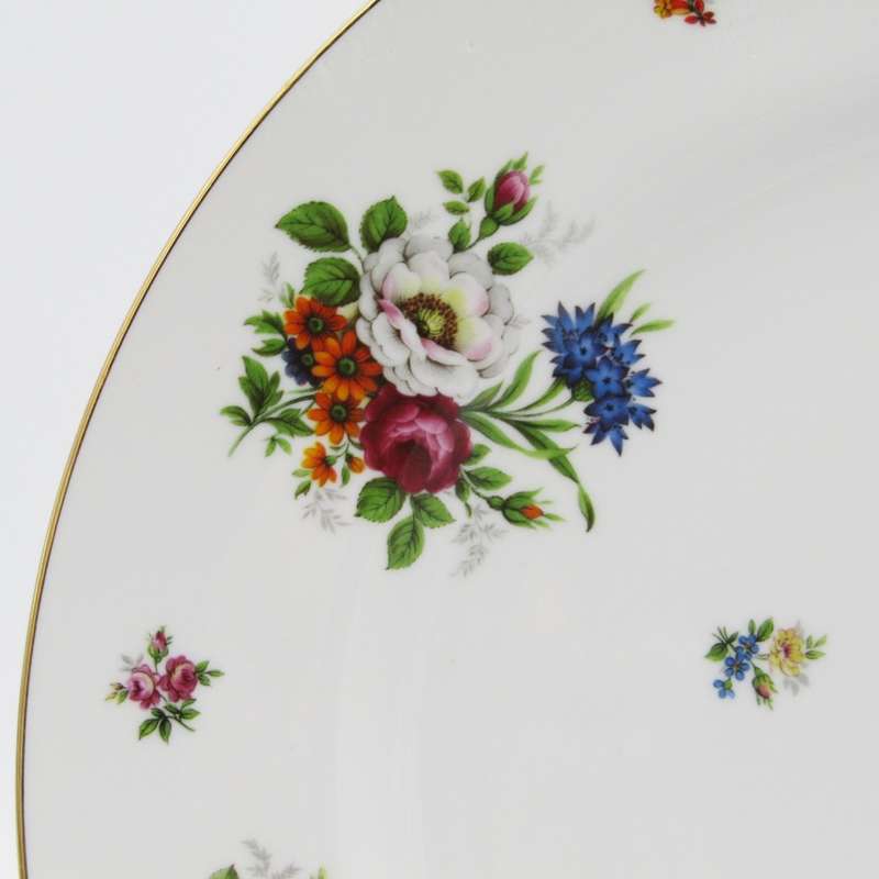 Vintage Dresden porcelain plate with flower design - diameter 30 cm