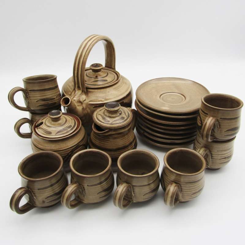 Vintage stoneware coffee set for 8 - 22 piece