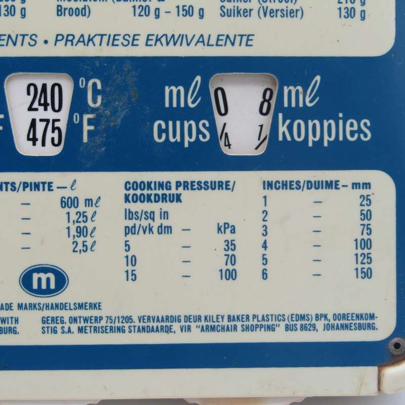 Vintage AnnWise Metricmaid kitchen cooking measurement conversion tool