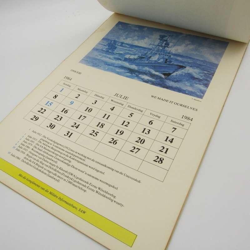 1984 Calendar issuedb by South Africa Defence Force