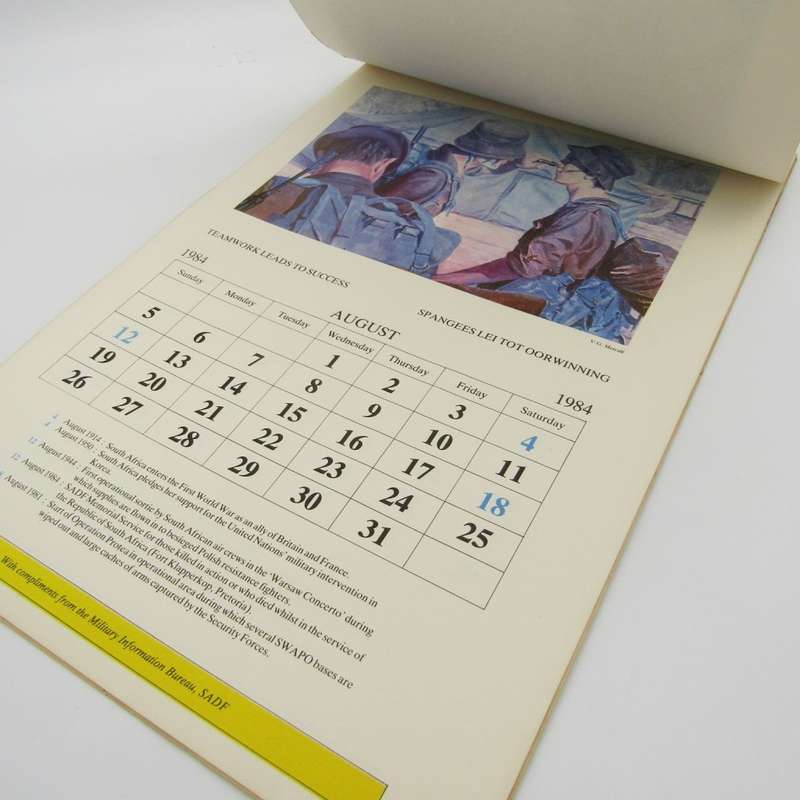 1984 Calendar issuedb by South Africa Defence Force