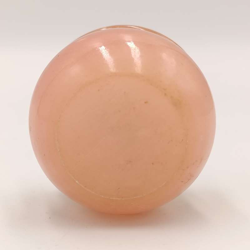 Vintage pink alabaster trinket holder with picture of Rome on lid