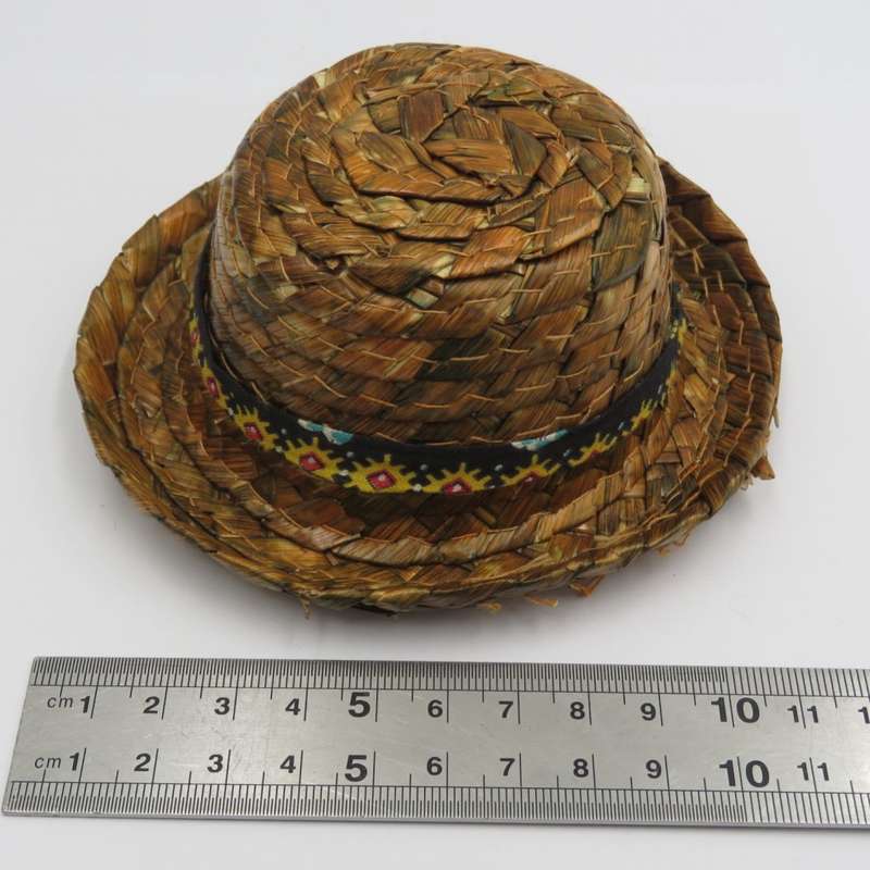Vintage Top Flite set of 4 straw coaster hats in box - circa 1960`s