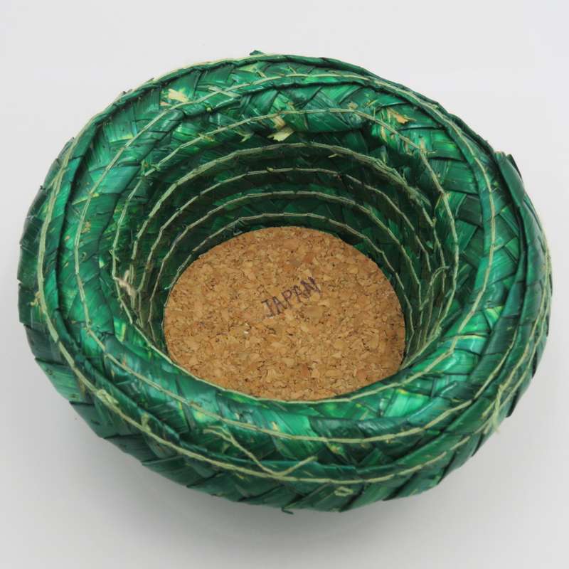 Vintage Top Flite set of 4 straw coaster hats in box - circa 1960`s