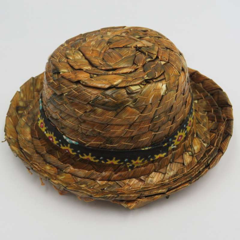 Vintage Top Flite set of 4 straw coaster hats in box - circa 1960`s