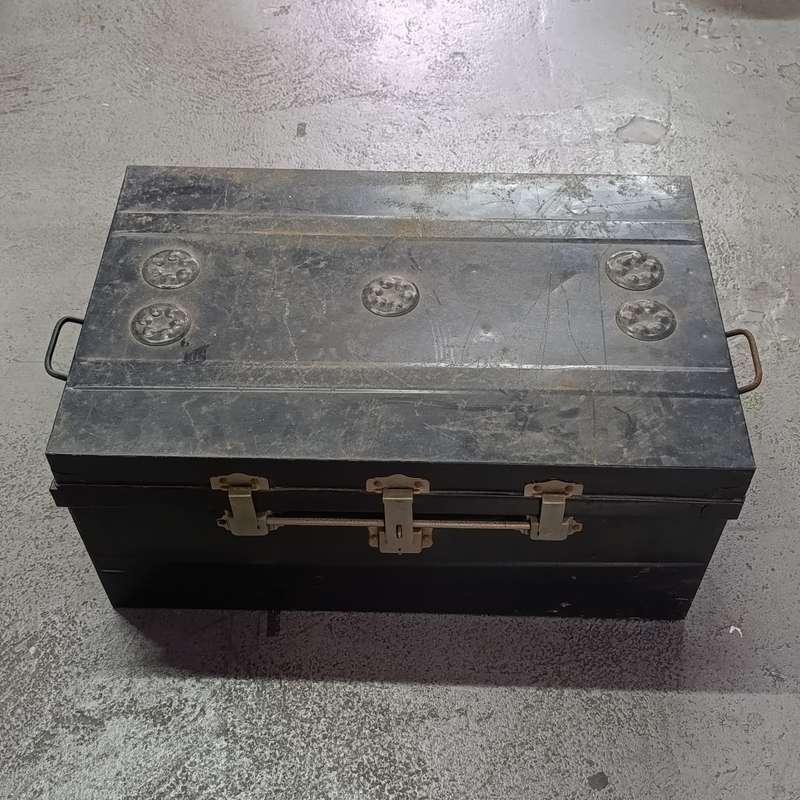 Vintage English Steel clothing trunk