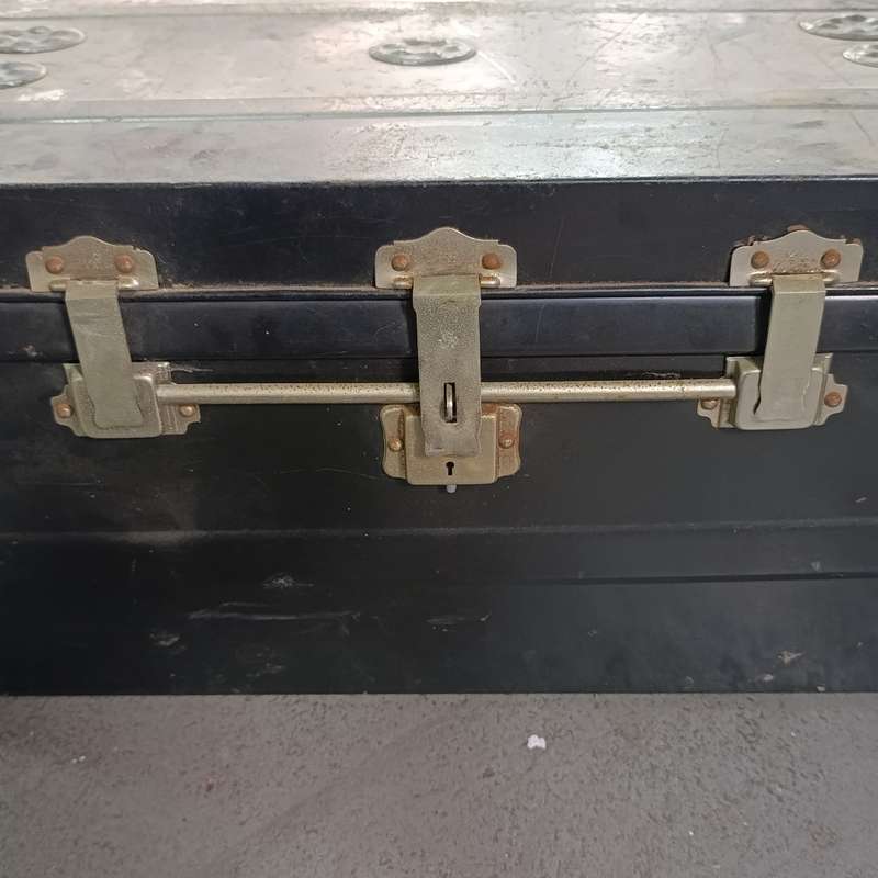 Vintage English Steel clothing trunk