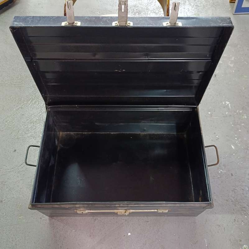 Vintage English Steel clothing trunk