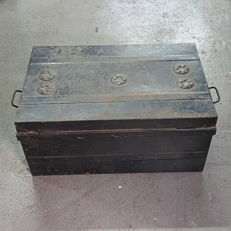 Vintage English Steel clothing trunk