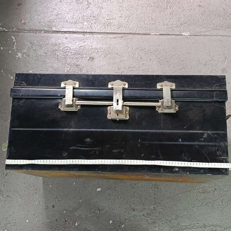 Vintage English Steel clothing trunk