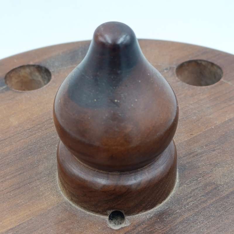 Vintage wooden smoking pipe stand for 6 pipes