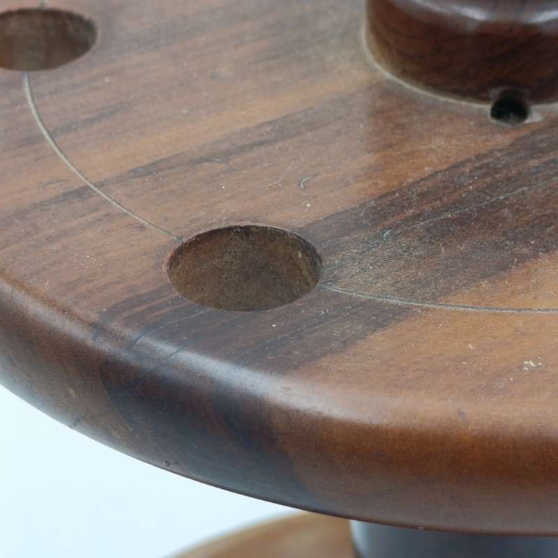 Vintage wooden smoking pipe stand for 6 pipes