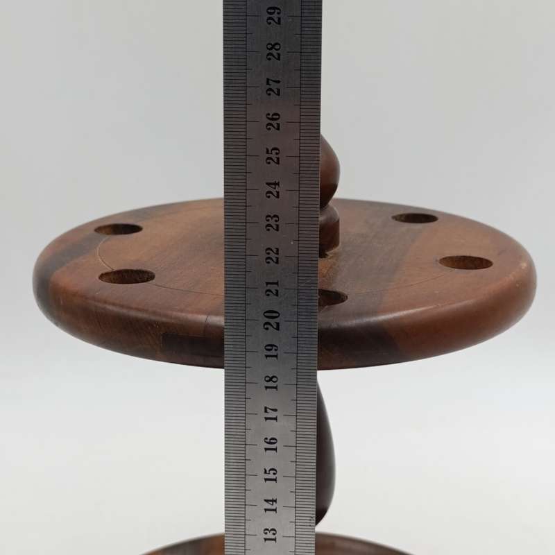 Vintage wooden smoking pipe stand for 6 pipes