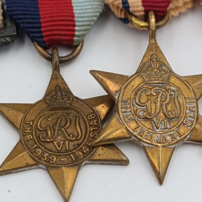 WW2 Air Force Cross miniature medal set with dogtag and SAAF token - dogtag named WO.II D. Slabbert