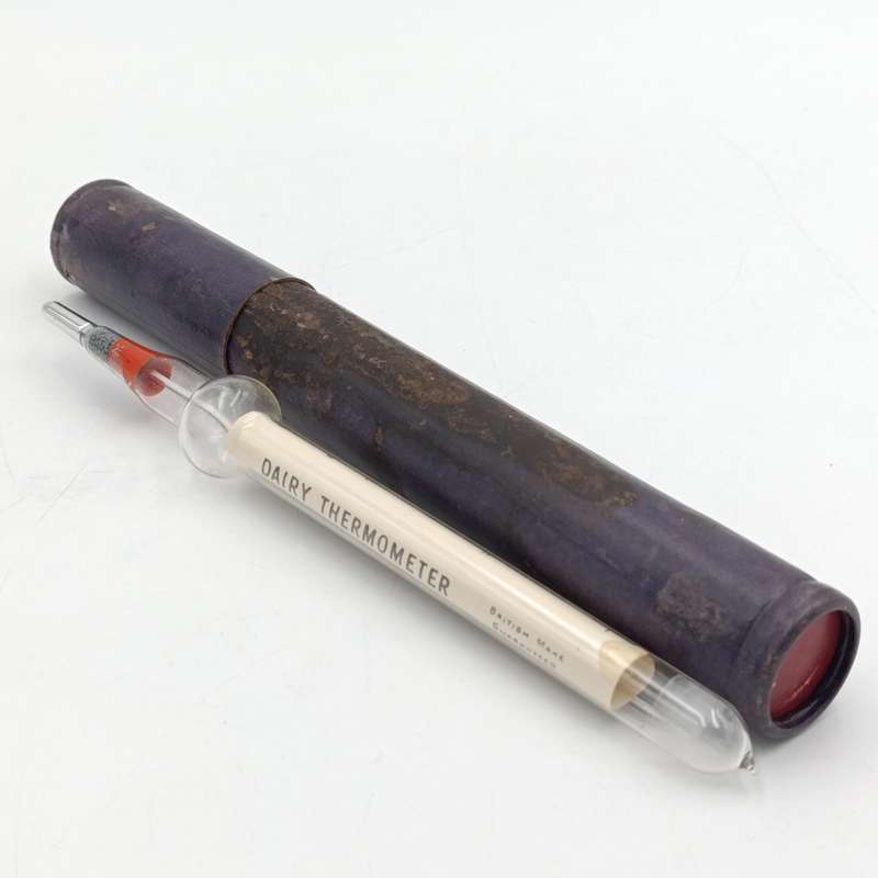 Vintage British made Diary thermometer in case