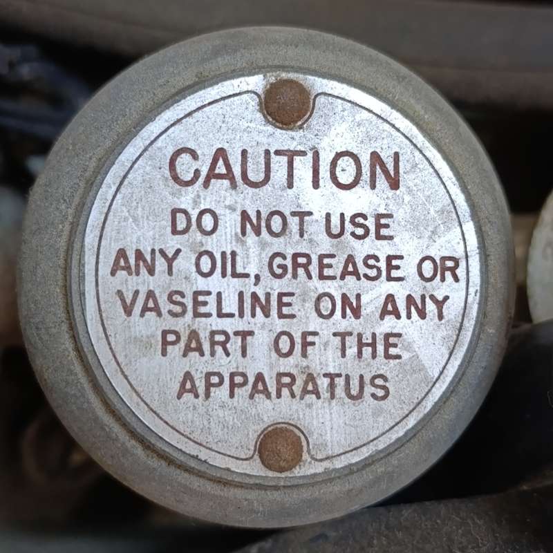 Antique 1920`s Mine Safety H-H Inhalator appliance in case with gasmask