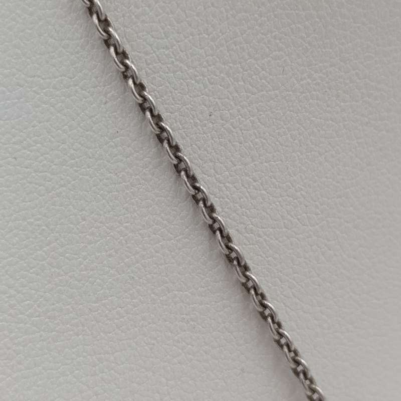 Vintage sterling silver necklace with cushion cut smokey quartz - weighs 19.3g - length 47cm