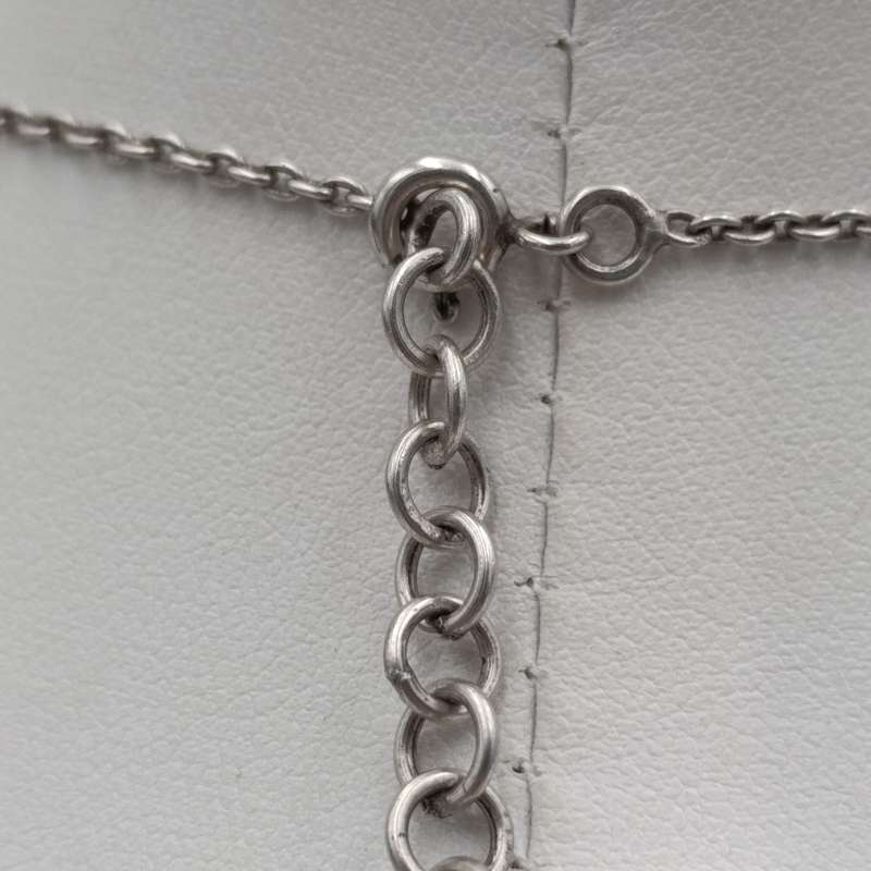 Vintage sterling silver necklace with cushion cut smokey quartz - weighs 19.3g - length 47cm