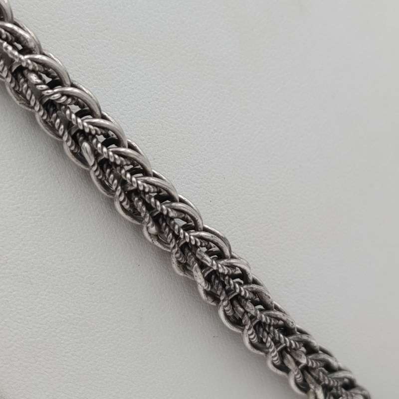 Vintage sterling silver High Quality Dragon Heads necklace - length 56.5cm - weighs 100g